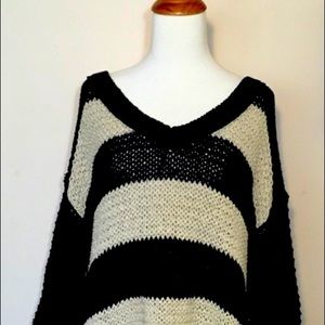 Free People Sweater Black and White